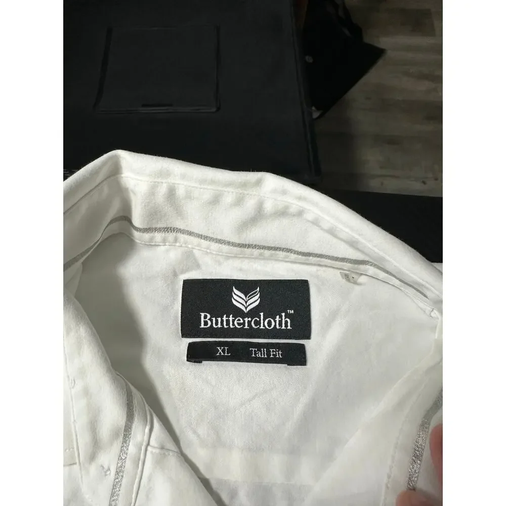 Buttercloth Performance Dress Shirt Longsleeve Mens Size XL Tall Fit White - Picture 3 of 12